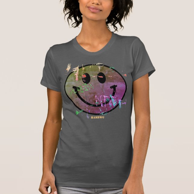 HAMbWG - T-Shirts - Smile Face Distressed (Front)