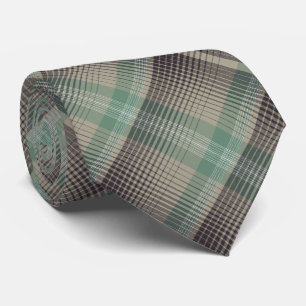 HAMbWG - Tie - Bone w Black and Sage Diag. Plaid