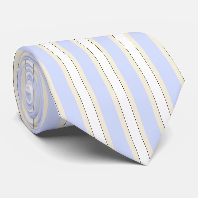 HAMbWG - Tie - Silver Blue/Creme/White/Blk Stripe (Rolled)