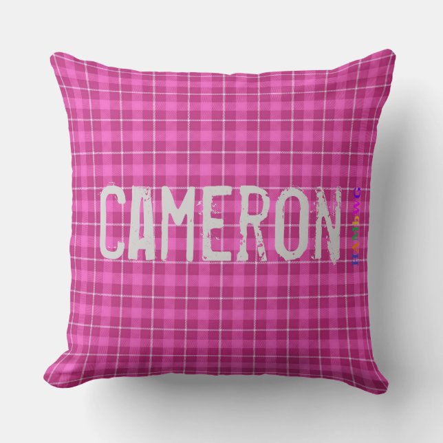 HAMbWG Vanity Coussin - Ajouter un nom - Plaid ros (Recto)