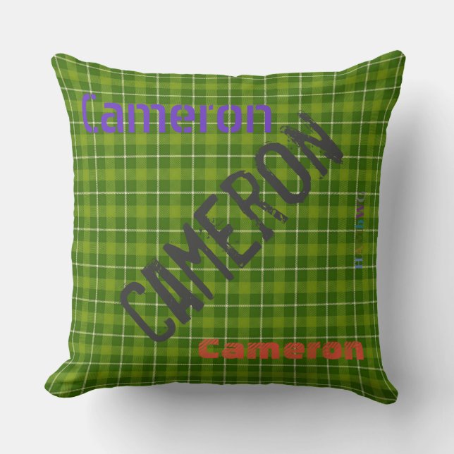 HAMbWG Vanity Coussin - Ajouter votre nom - Green  (Recto)