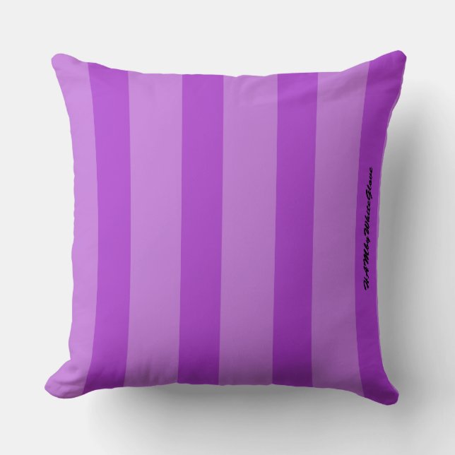 HAMbWG Vanity Pillow - Add name - Purple Stripe (Front)