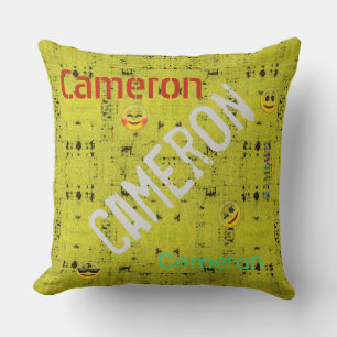 HAMbWG Vanity Pillow - Add name - Yellow Distresse