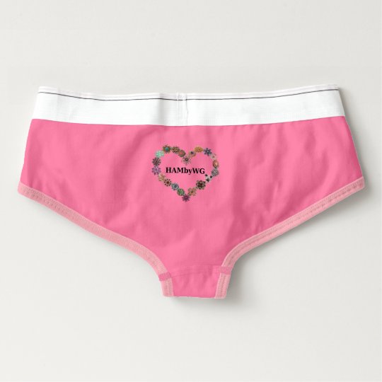 HAMbWG Womens Boy Look Panties w Jewelled Heart