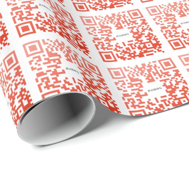HAMbWG Wrapping Paper - Red QR Code Design (Roll Corner)