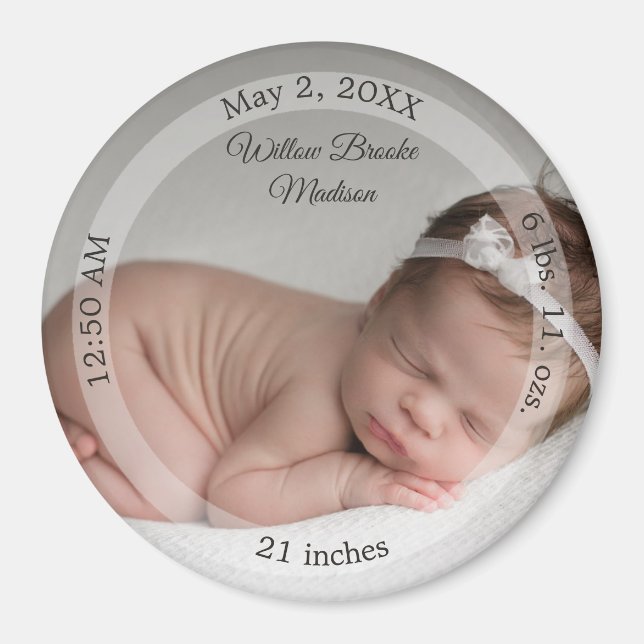 HAMbyWG - Baby Birth Announcement Magnet (Front)