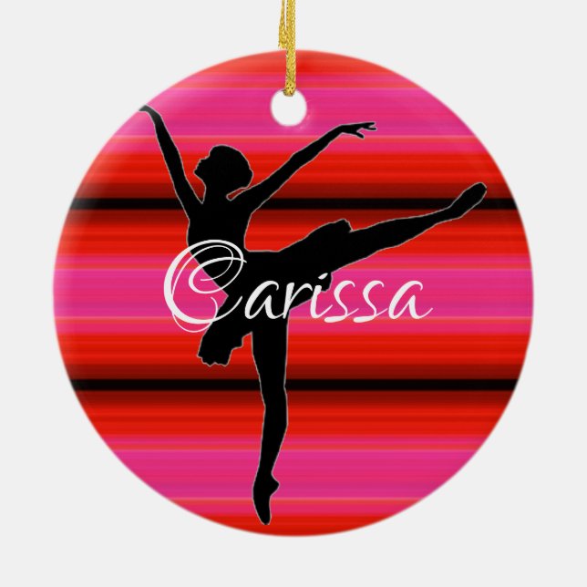 HAMbyWG - Ballet Dancer with Red and Pink Ceramic Ornament (Back)