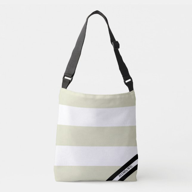 HAMbyWG - Canvas Shoulder Bag - Eucalyptus & White (Front)