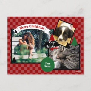 HAMbyWG Chequered Background in any colour Holiday Postcard