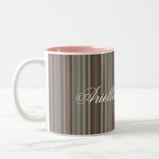 HAMbyWG - Coffee Mug - Mauve Stripes (Left)