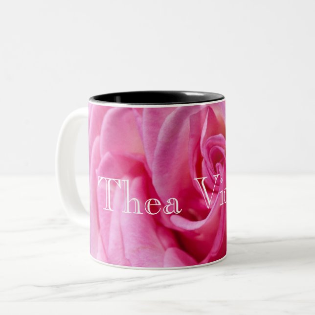 HAMbyWG - Coffee Mug - Pink Rose w Name (Front Left)
