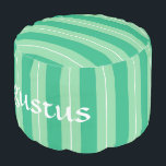 HAMbyWG - Cotton Round Pouf Chair - Green Stripes<br><div class="desc">HAMbyWG - Cotton Round Pouf Chair - Vibrant Green Stripes - Personalize with your name</div>
