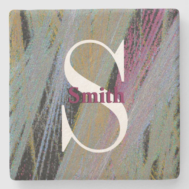 HAMbyWG Craft Look with Monogram Stone Coaster (Front)