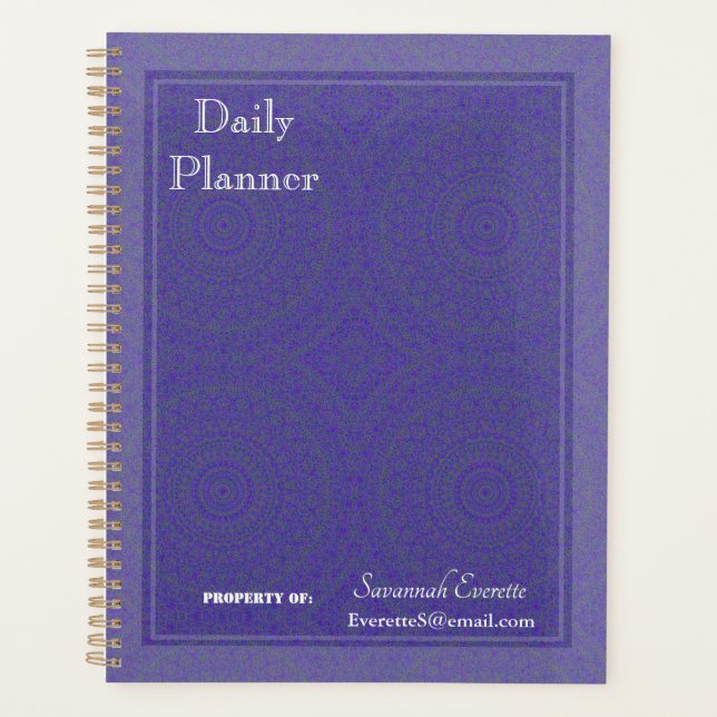 HAMbyWG - Daily Planner - Purple & Grey Mandala (Front)