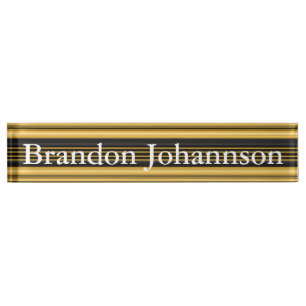 HAMbyWG - Desk Name Plate - Black Gold