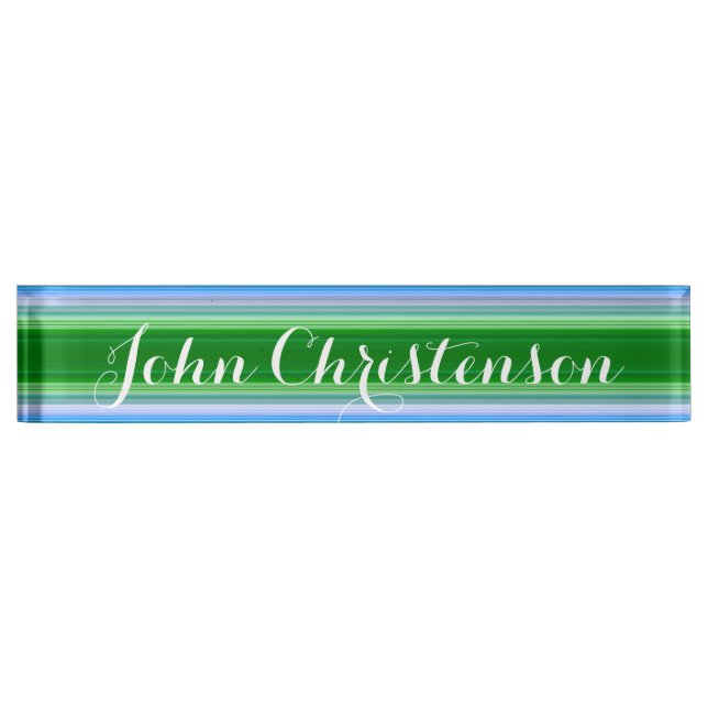 HAMbyWG - Desk Name Plate - Blue & Green Gradient (Front)