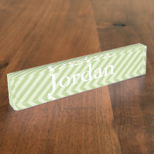 HAMbyWG - Desk Name Plate - Lime Stripe