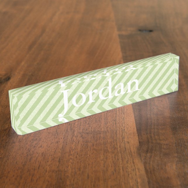 HAMbyWG - Desk Name Plate - Lime Stripe (Side)