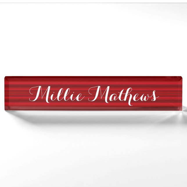 HAMbyWG - Desk Name Plate -  Red Gradient (Front)