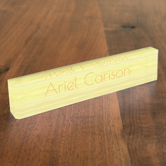 HAMbyWG - Desk Name Plate - Washed Yellow (Side)