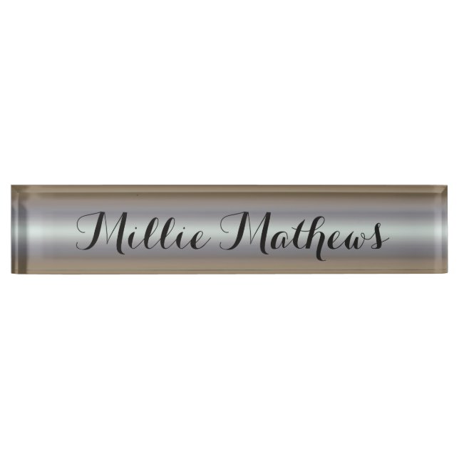 HAMbyWG - Desk Name Plate - White Gradient (Front)