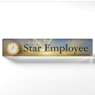 HAMbyWG - Desk Nameplate with Clock