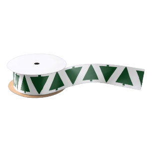HAMbyWG - Gift Ribbon - Green Christmas Trees Satin Ribbon