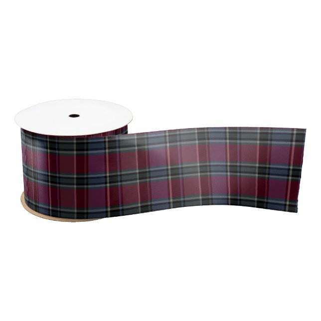 HAMbyWG - Gift Ribbon - Maroon Plaid Satin Ribbon (Spool)