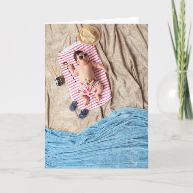 HAMbyWG - Greeting Card - Baby on Beach (Front)