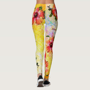 HAMbyWG Hawaiin Thème avec Leggings Hibiscus
