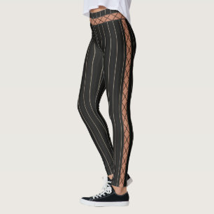 HAMbyWG - Leggings - Black Pinstrip - Cut Out Look