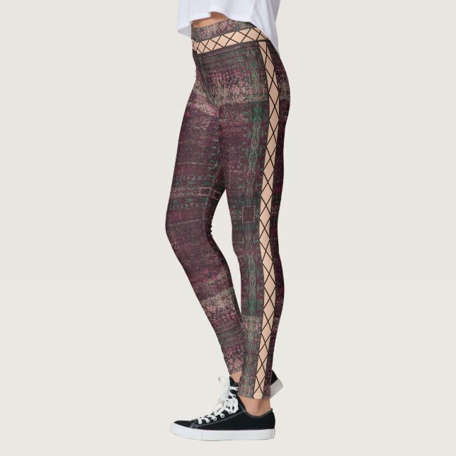 HAMbyWG  Leggings - Distressed Burgundy (Left)