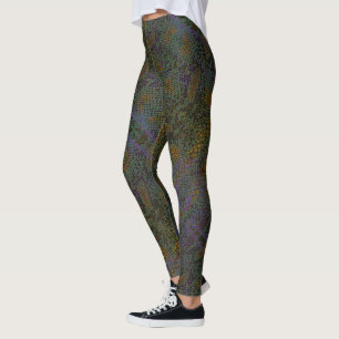 HAMbyWG - Leggings - Lizard Skin w Olive  & Purple