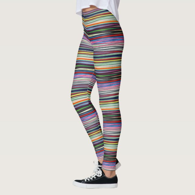 HAMbyWG - Leggings - Mixed Colour Gradient Stripes (Left)