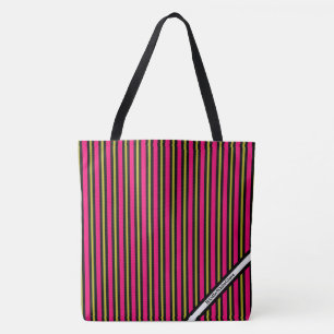 HAMbyWG - LG Tote Bag - Pink Yellow Black Stripe