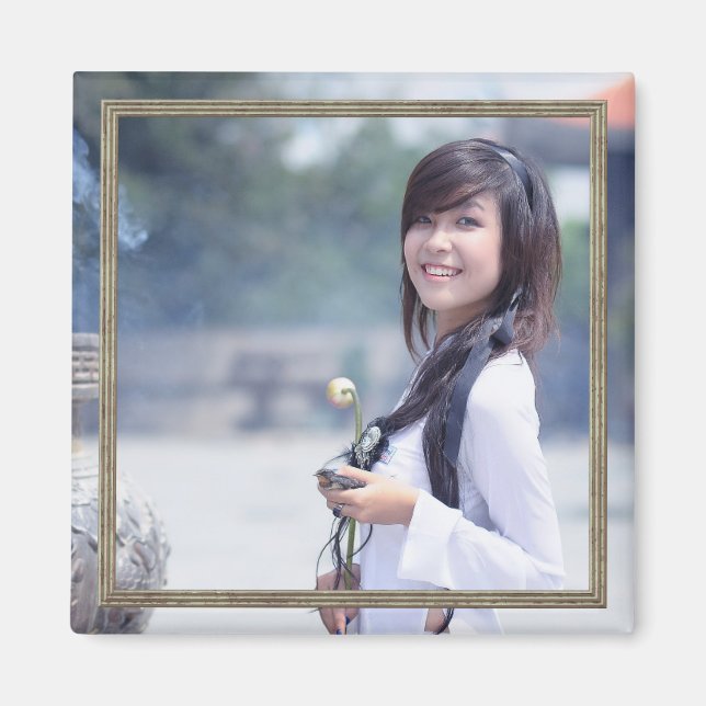 HAMbyWG - Magnet photo avec bordure en argent (Devant)