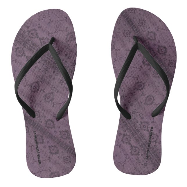 HAMbyWG - Mens Flip-Flops  Snake - Plum Boho Flip Flops (Footbed)