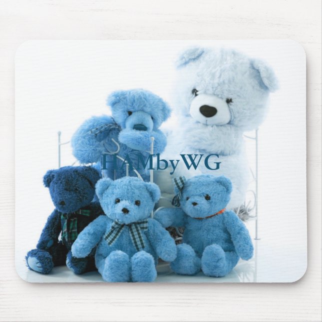 HAMbyWG - mouse Pad - Blue Teddy Bears (Front)