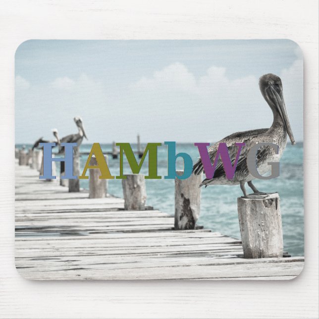 HAMbyWG - Mouse Pad - Pelicans on Dock (Front)