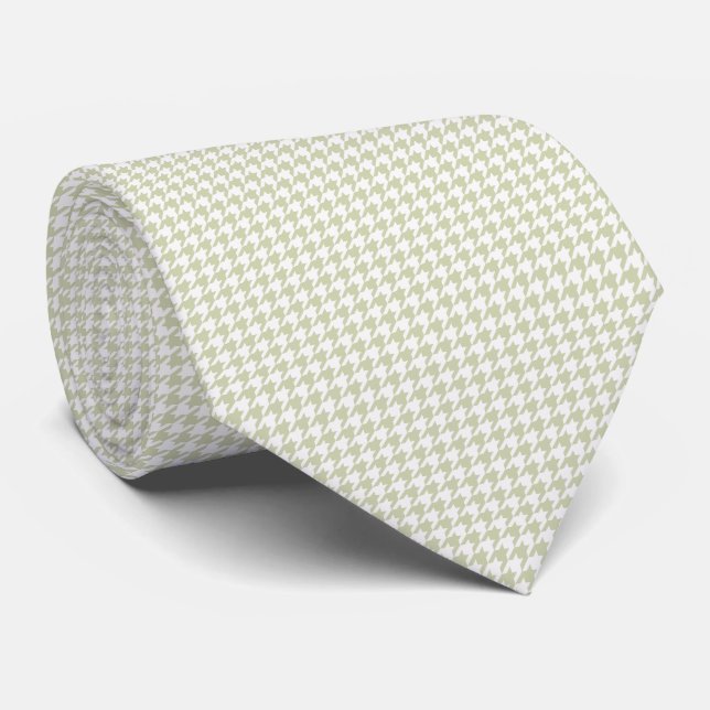 HAMbyWG - Neck Tie - White/Bone Houndstooth (Rolled)