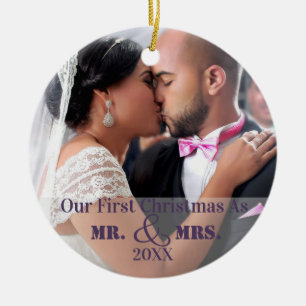 HAMbyWG - Our First Christmas as Mr & Mrs Ceramic Ornament