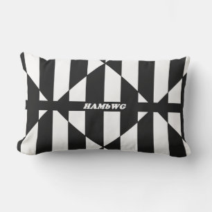 HAMbyWG Outdoor Lumbar Pillow Blk/Wh Di Stripe