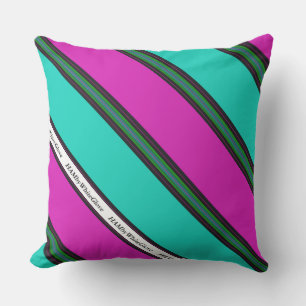 HAMbyWG -Outdoor Pillow 20" Pink/Blk/Gr/Turq.