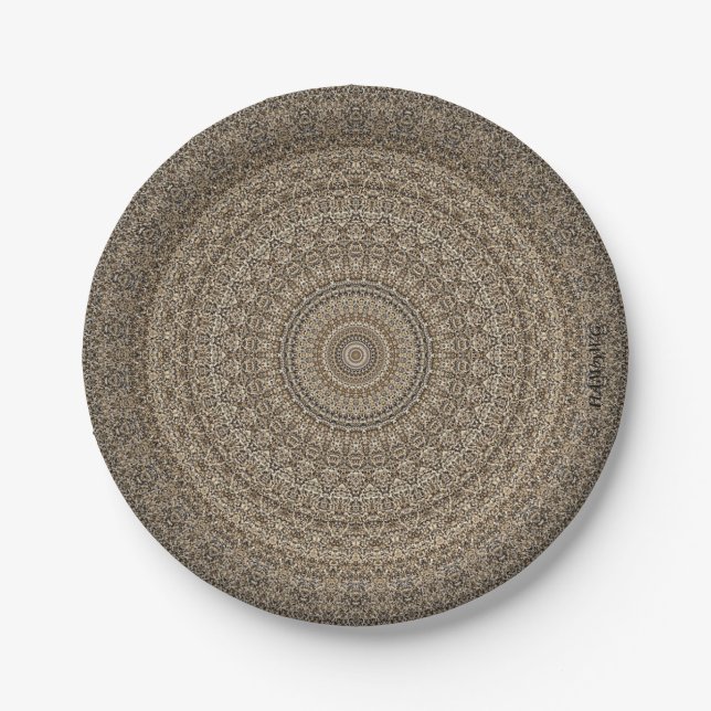 HAMbyWG - Paper Plate 9" - Tan Mandala (Front)