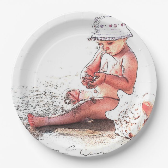 HAMbyWG - Paper Plate - Baby on Beach (Front)