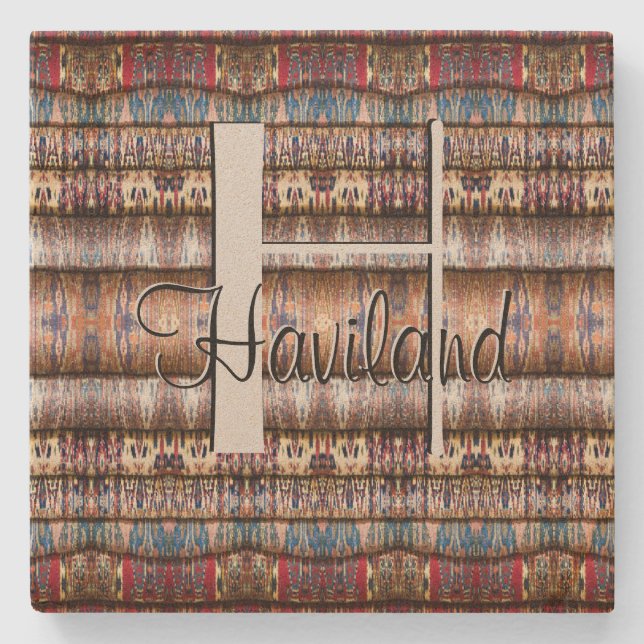 HAMbyWG Persian Design - Monogram Stone Coaster (Front)