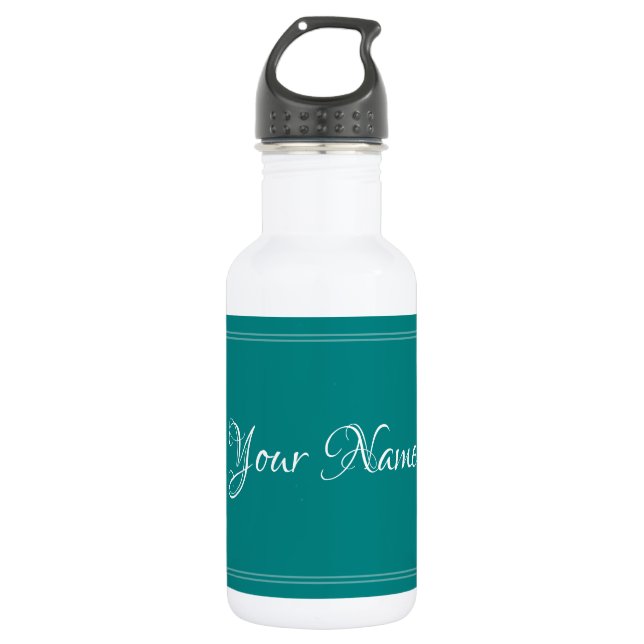 HAMbyWG Personalizable Water Bottle - Aqua Teal (Front)