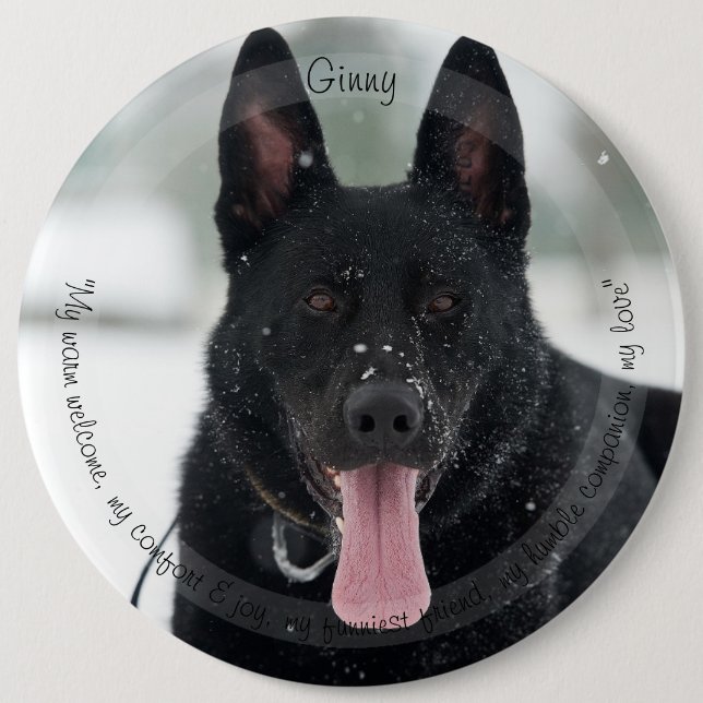 HAMbyWG Pet Praise 6 Inch Round Button (Front)