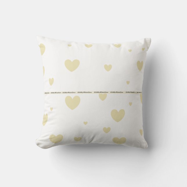 HAMbyWG - Pillow   - Beige Hearts (Front)
