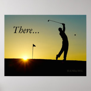 HAMbyWG - Poster - Golfer au coucher du soleil
